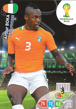Arthur Boka Cote D'Ivoire Panini 2014 World Cup #96